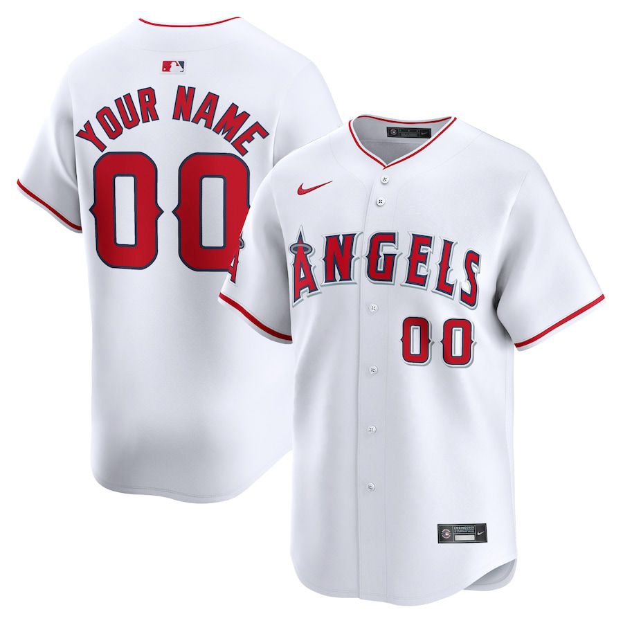 Men Los Angeles Angels Nike White Home Limited Custom MLB Jersey
